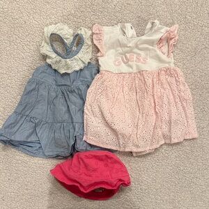 Guess Pink and Tommy Bahama Blue Baby Dress Set